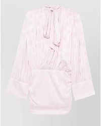 ROTATE BIRGER CHRISTENSEN - Floral-Jacquard Draped Mini Dress - Lyst