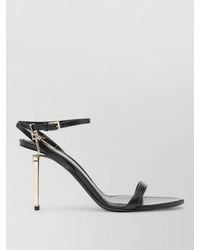 Tom Ford - Mid Heel Calfskin Sandals Padlock Detail - Lyst