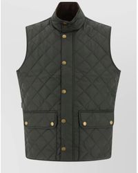 Barbour - "Lowerdale" Quilted Vest Jacket With High Collar - Lyst