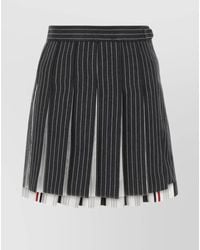 Thom Browne - Wool Pleated Mini Skirt - Lyst