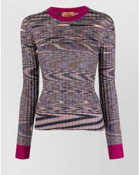 Missoni - Cashmere Silk Ribbed Abstract-Print Knitted Sweater - Lyst