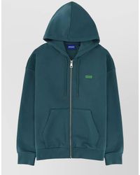 HUGO - Logo Hooded Sweatshirt Zip Front Pockets - Lyst