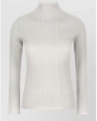Fabiana Filippi - Metallic Thread Sweater Long Sleeves Mock Neck - Lyst