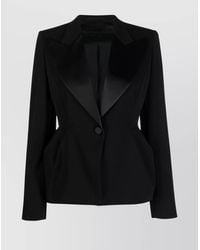 Max Mara - Wool Single-Breasted Peplum Blazer - Lyst