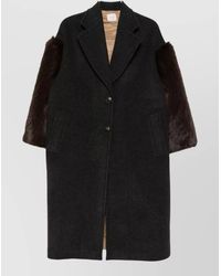 Alysi - Faux Fur Panelled Fitted Jacket - Lyst