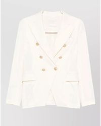 Circolo 1901 - Cotton Double Breasted Jacket Notch Lapels - Lyst