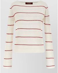 Max Mara - Silk And Wool Ribbed Boat Neck Sweater - Lyst