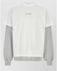 Balenciaga - Cotton Oversized Double-Sleeve T-Shirt - Lyst
