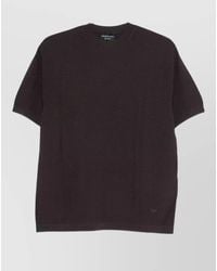 Emporio Armani - Short Sleeve Crew Neck Chevron Knit Top - Lyst