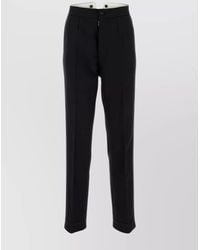 Maison Margiela - Wool High-Rise Pleated Straight-Leg Trousers - Lyst