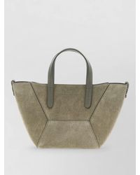 Brunello Cucinelli - Tote Bag Detachable Strap Suede Finish Handles - Lyst