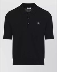 Celine - Polo Sweater Straight Fit Ribbed Trims - Lyst