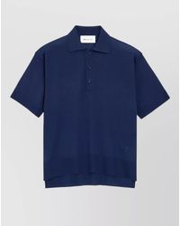 Ami Paris - Silk Wool Polo Shirt - Lyst