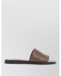 Bottega Veneta - Leather Intrecciato Mule Sandals - Lyst