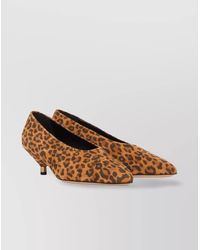 Isabel Marant - Leopard-Print Calfskin Leather Pointed-Toe Kitten-Heel Pumps - Lyst