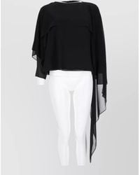 MM6 by Maison Margiela - Asymmetric Draped Blouse - Lyst