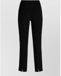 SIMONA CORSELLINI - Tailored Stretch Trousers Belt Loops Design - Lyst