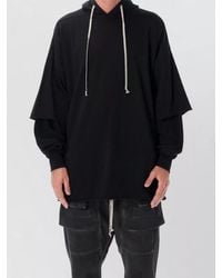 Rick Owens - Cotton Oversized Hooded Sweatshirt - Lyst