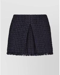 DSquared² - Textured Fabric Fringe Hem Miniskirt With Front Slit - Lyst