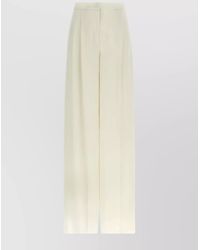 Max Mara - High Waist Wide Leg Trousers With Pleated Front - Lyst