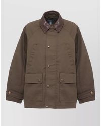 Ralph Lauren - Leather Collar Short Jacket - Lyst