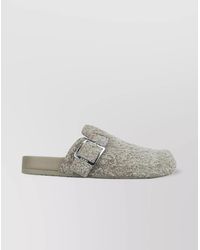 Loewe - Suede Buckle Slippers - Lyst