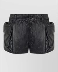 R13 - High Waist Leather Cargo Shorts - Lyst