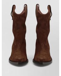 Paris Texas - Suede Western Boots Mid Calf Pull Tabs - Lyst