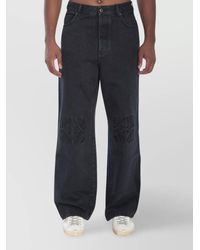 Loewe - Denim Cutout Loose Fit Trousers - Lyst