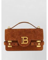 Balmain - B Buzz 24 Suede Crossbody Bag - Lyst