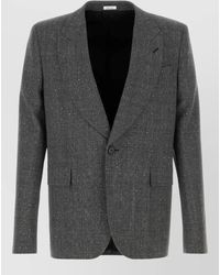 McQueen - Embroidered Glencheck Wool Blazer - Lyst