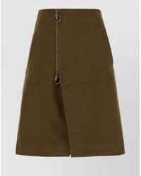 Burberry - Cotton Midi A-Line Skirt - Lyst