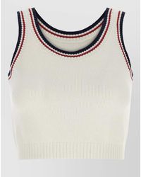 Brunello Cucinelli - Cropped Ribbed Knit Top Active Line - Lyst