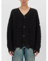MM6 by Maison Margiela - V-Neck Textured Knit Cardigan - Lyst