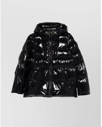 Pinko - Glossy Hooded Down Puffer Jacket - Lyst