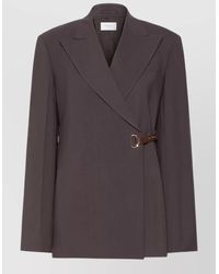 Sportmax - Belted Tailored Jacket Long Sleeves Lapels - Lyst