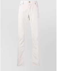 Jacob Cohen - Corduroy Slim Cut Trousers With Belt Loops - Lyst