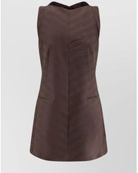 MM6 by Maison Margiela - Wool Sleeveless Mini Dress - Lyst