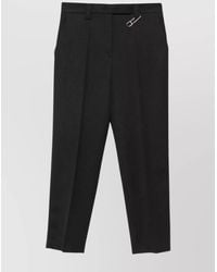 Prada - Virgin Wool High-Rise Straight-Leg Tailored Trousers - Lyst