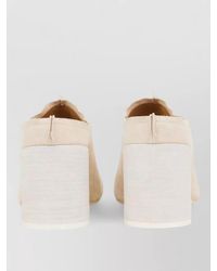 MM6 by Maison Margiela - Leather Block Heel Mules - Lyst
