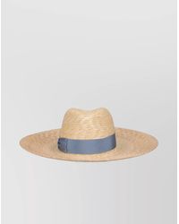 Borsalino - Ribbon Detail Wide Brim Straw Hat - Lyst