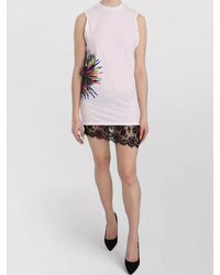 DSquared² - Cotton Printed Sleeveless Mini Dress - Lyst