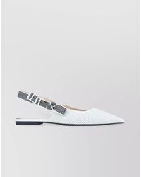 Dior - Pointed Toe Bow Detail Sandals With Perforated Design - Lyst