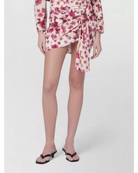 Isabel Marant - Silk Floral Print Draped Asymmetric Mini Skirt - Lyst
