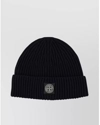 Stone Island - Ribbed Turn-Up Brim Beanie Hat - Lyst