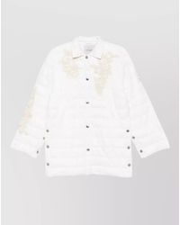 ERMANNO FIRENZE - Long Nylon Down Jacket Three Quarter Sleeves - Lyst