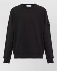 Stone Island - Cotton Logo-Patch Crewneck Sweatshirt - Lyst