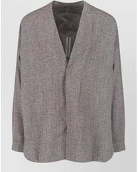 Rick Owens - Jacket Long Sleeves Button Detailing Textured Fabric - Lyst