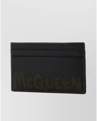 McQueen - Leather Graffiti Logo Card Holder - Lyst