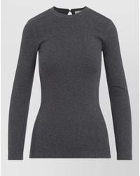 Brunello Cucinelli - Rib Knit Long Sleeve Keyhole T-Shirt - Lyst